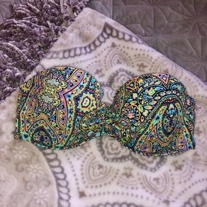 Multicolor strapless VS bikini top